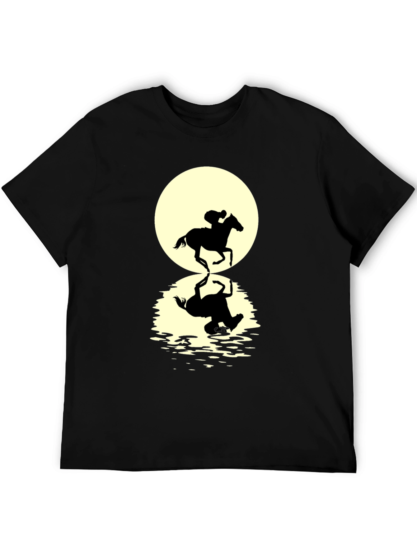 Horse Rider Reflection Graphic Tee - Black