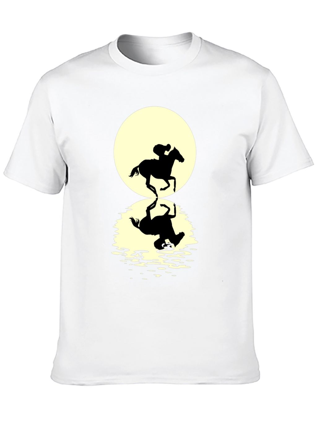 Horse Rider Reflection Graphic Tee - Black