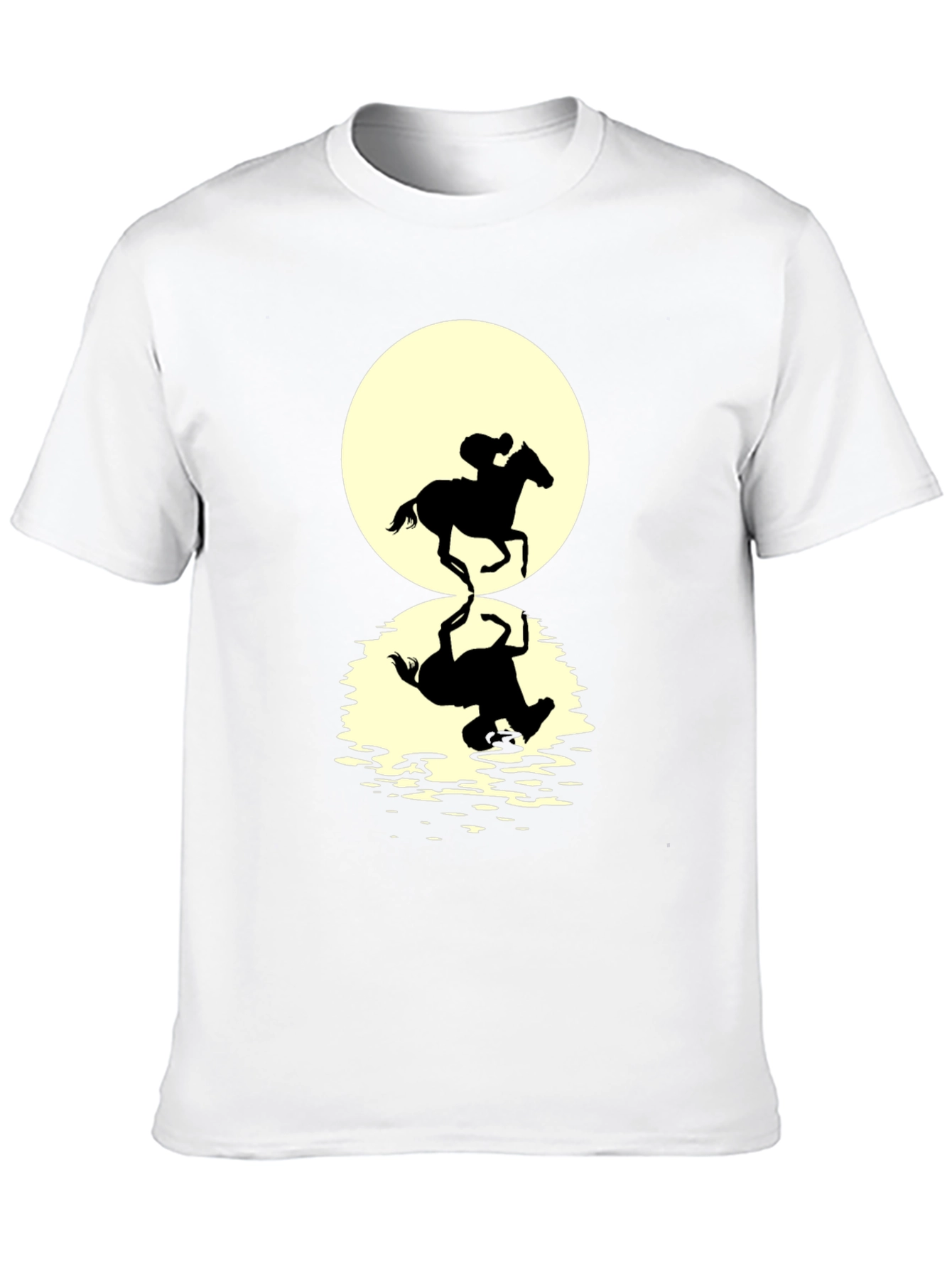 Horse Rider Reflection Graphic Tee - Black
