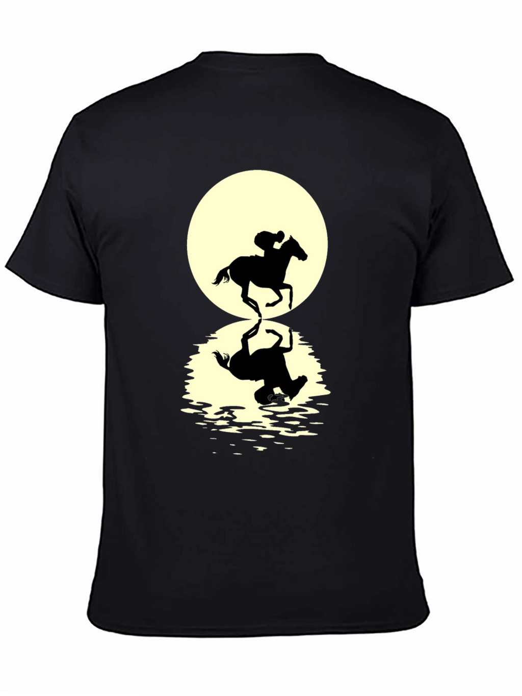 Horse Rider Reflection Graphic Tee - Black
