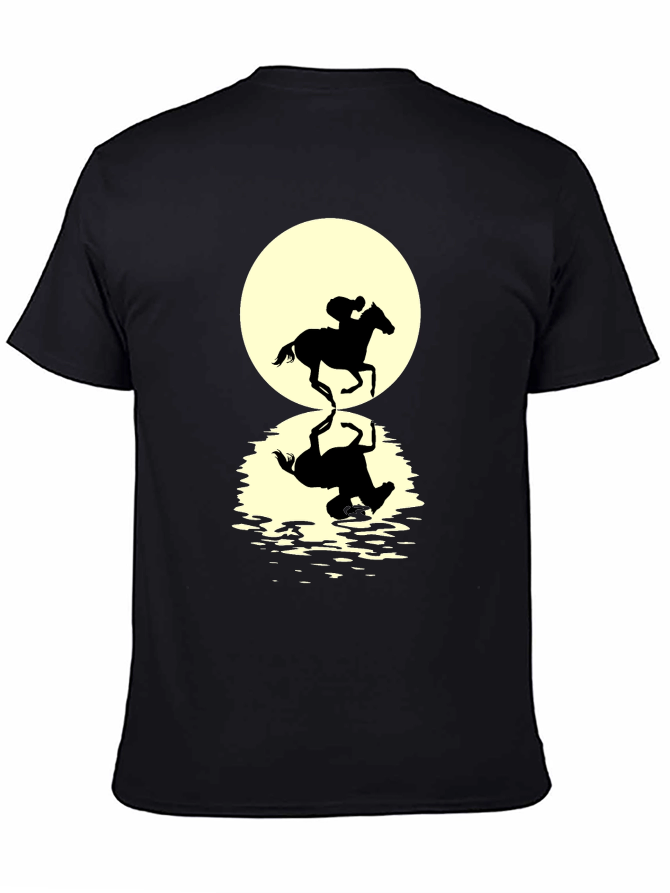 Horse Rider Reflection Graphic Tee - Black