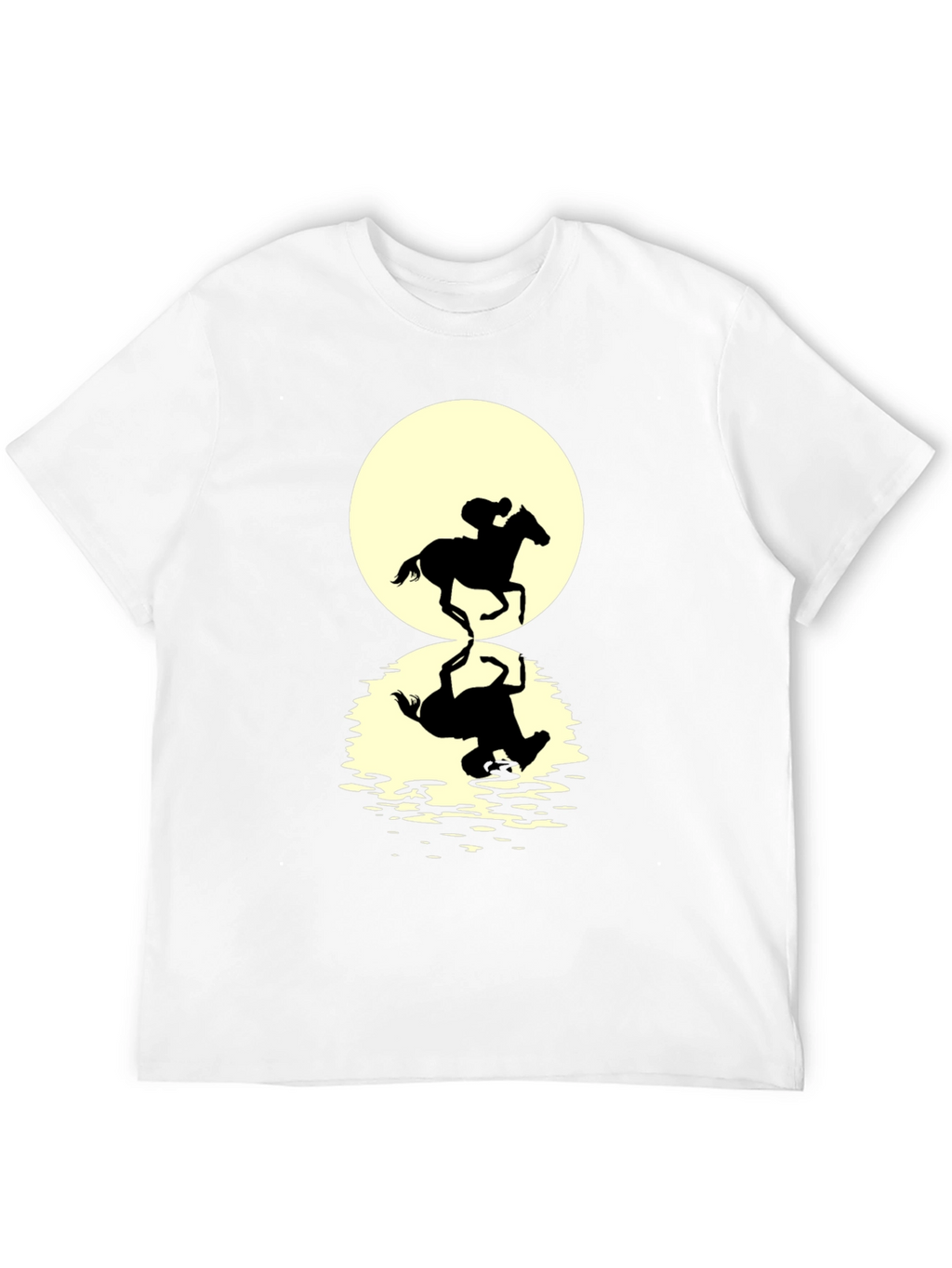 Horse Rider Reflection Graphic Tee - Black
