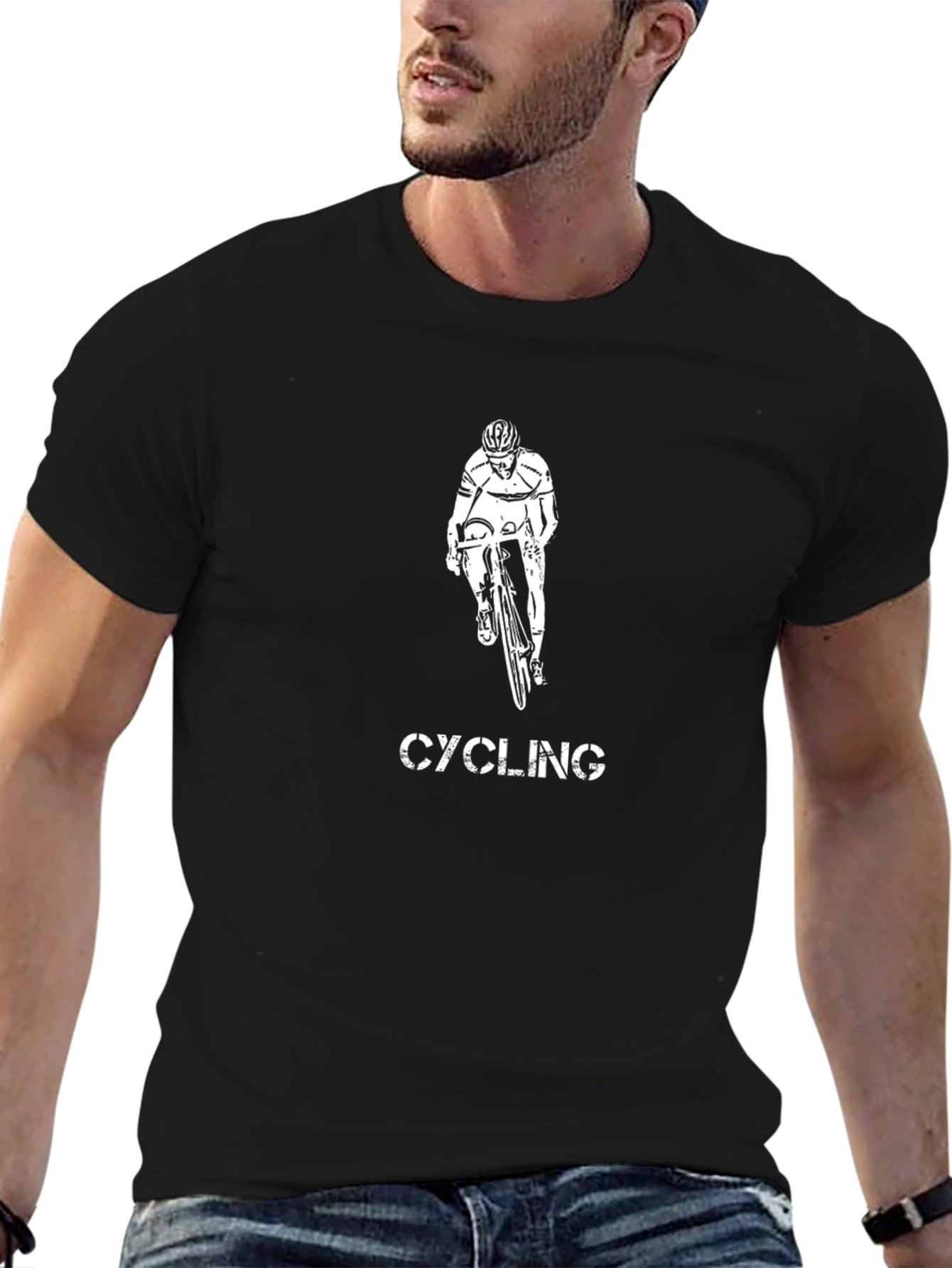 Cycling Graphic T-Shirt | Black Cotton Tee