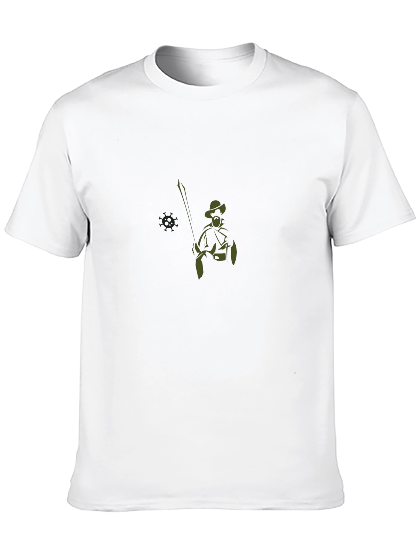 Black T-Shirt with Warrior Graphic Print