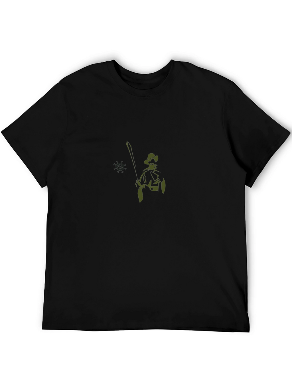 Black T-Shirt with Warrior Graphic Print