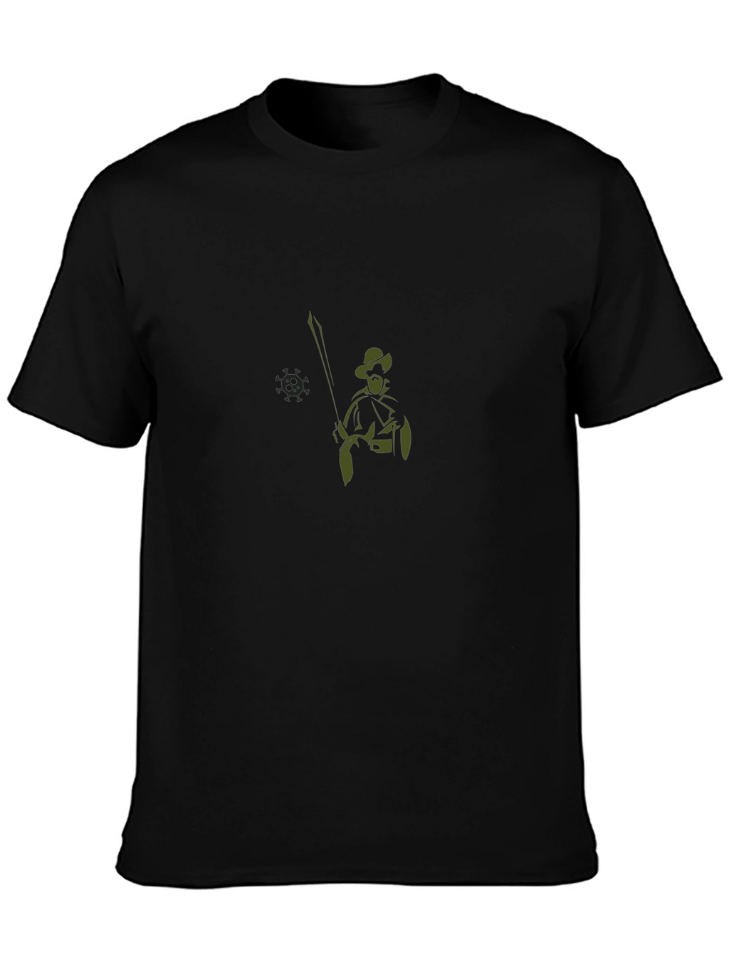 Black T-Shirt with Warrior Graphic Print