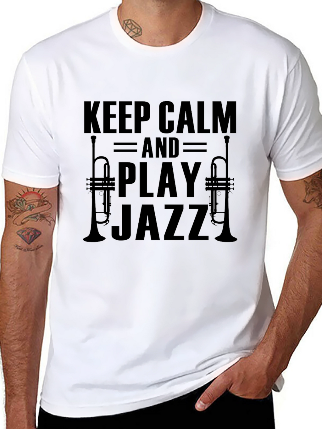 Keep Calm and Play Jazz T-Shirt Black