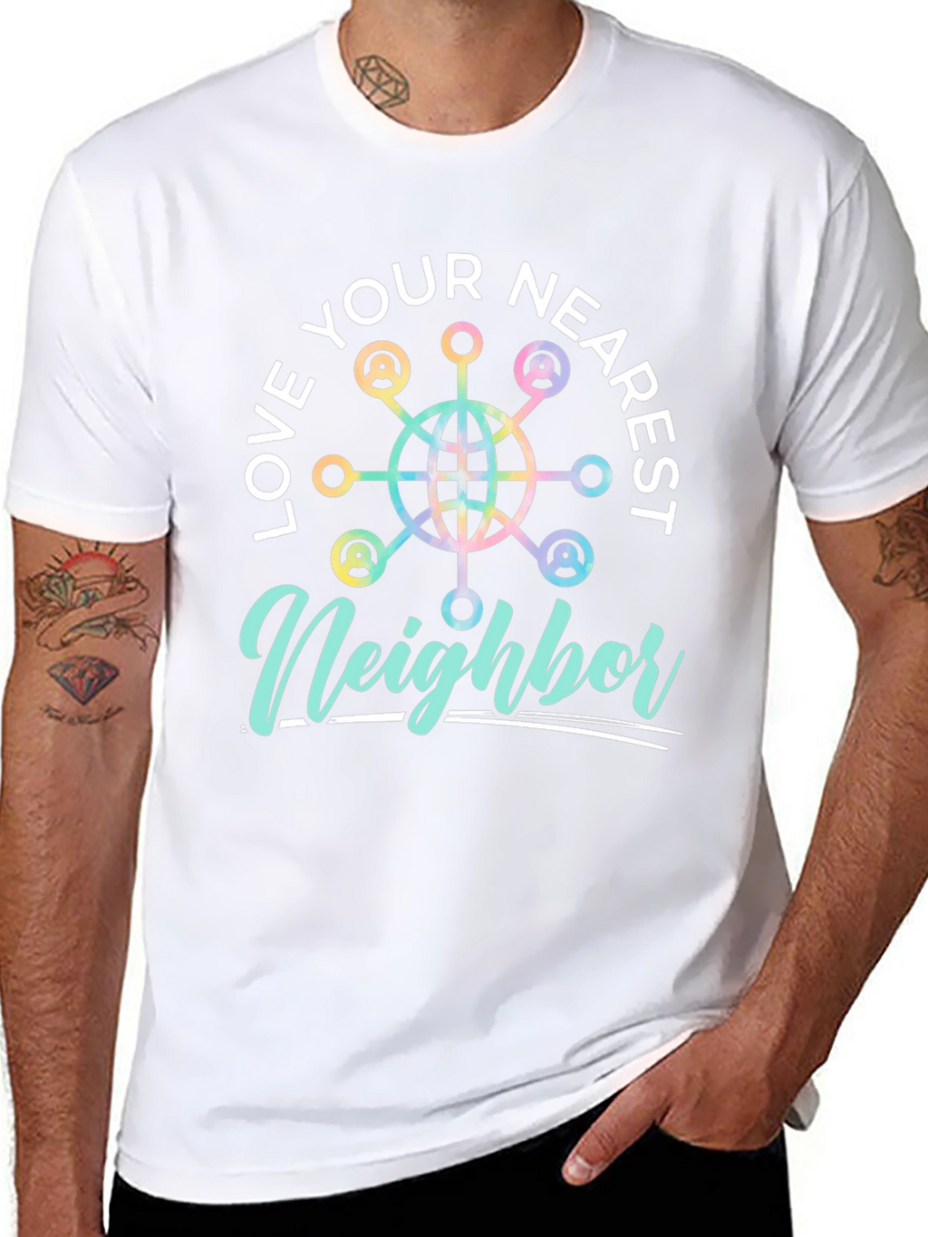Love Your Nearest Neighbor Black Graphic Tee