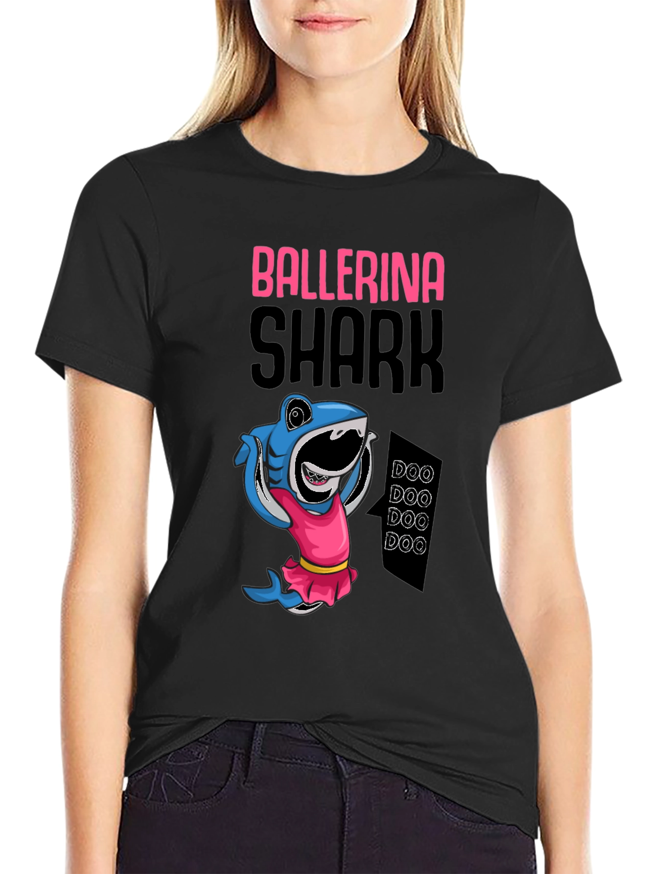 Ballerina Shark Black T-Shirt