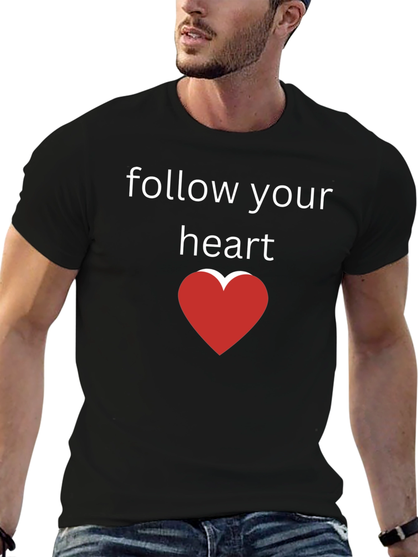 Follow Your Heart Graphic Tee - Black