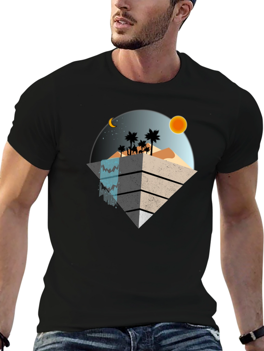 Geometric Desert Scene T-Shirt