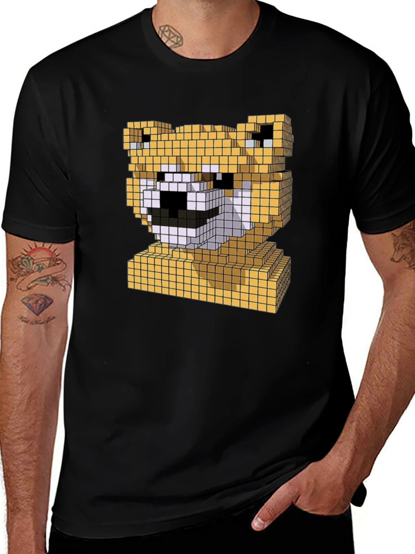 Pixel Doge Head T-Shirt - Fun Shiba Inu Tee