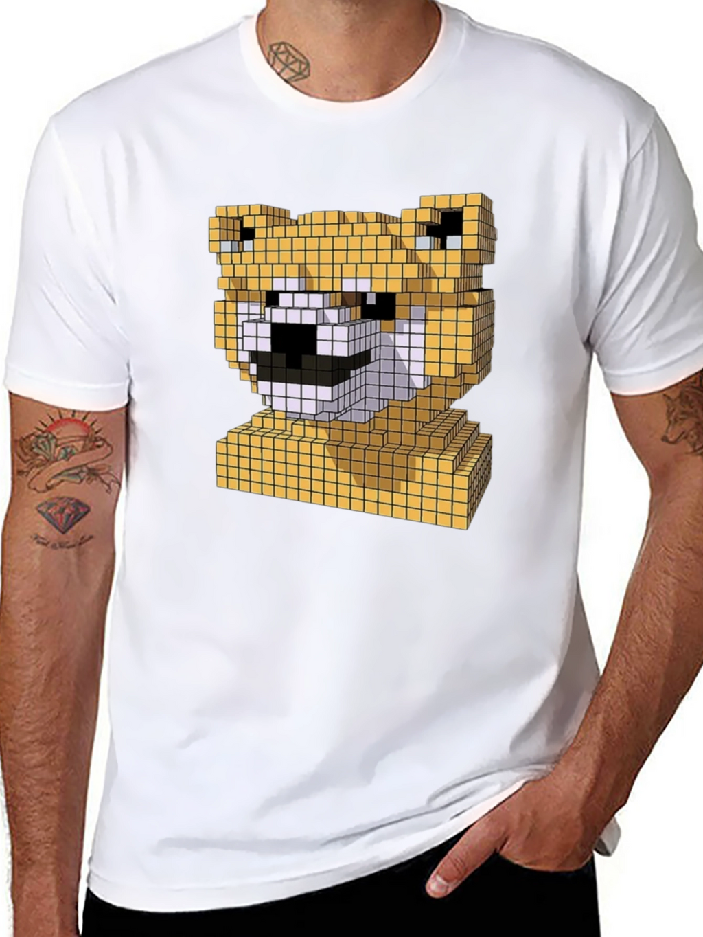 Pixel Doge Head T-Shirt - Fun Shiba Inu Tee