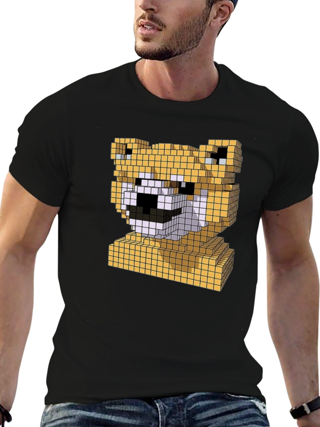 Pixel Doge Head T-Shirt - Fun Shiba Inu Tee
