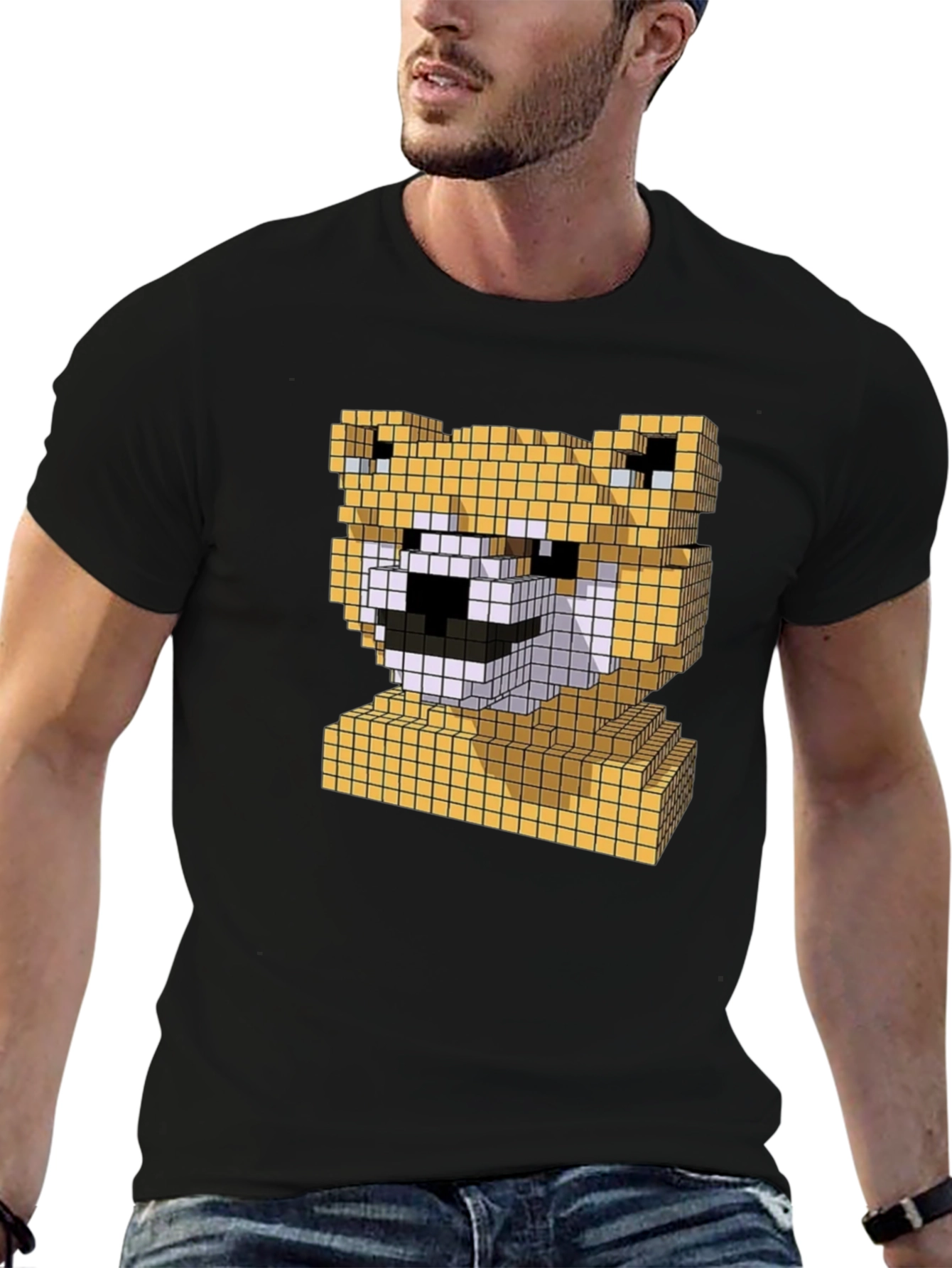 Pixel Doge Head T-Shirt - Fun Shiba Inu Tee