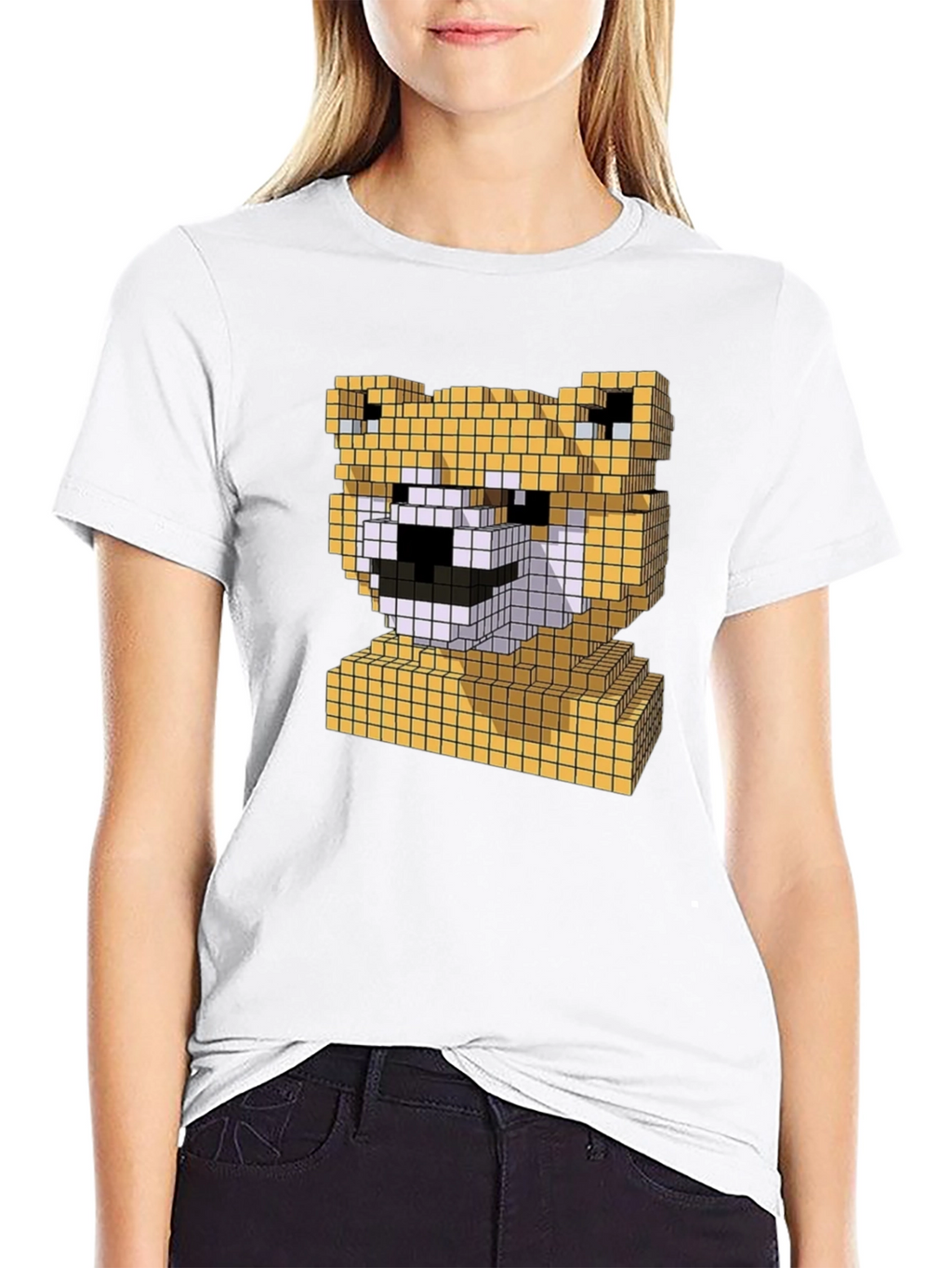 Pixel Doge Head T-Shirt - Fun Shiba Inu Tee