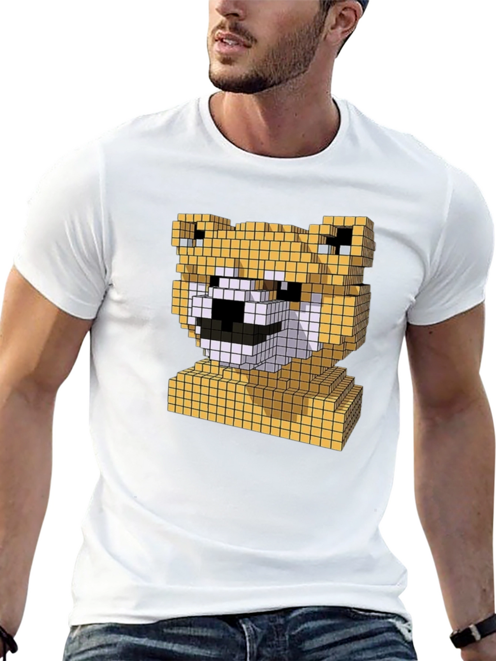 Pixel Doge Head T-Shirt - Fun Shiba Inu Tee