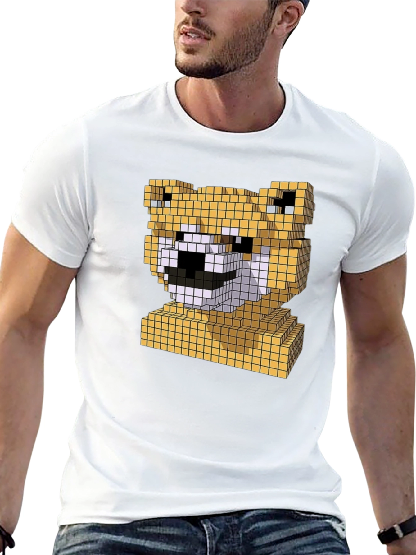 Pixel Doge Head T-Shirt - Fun Shiba Inu Tee