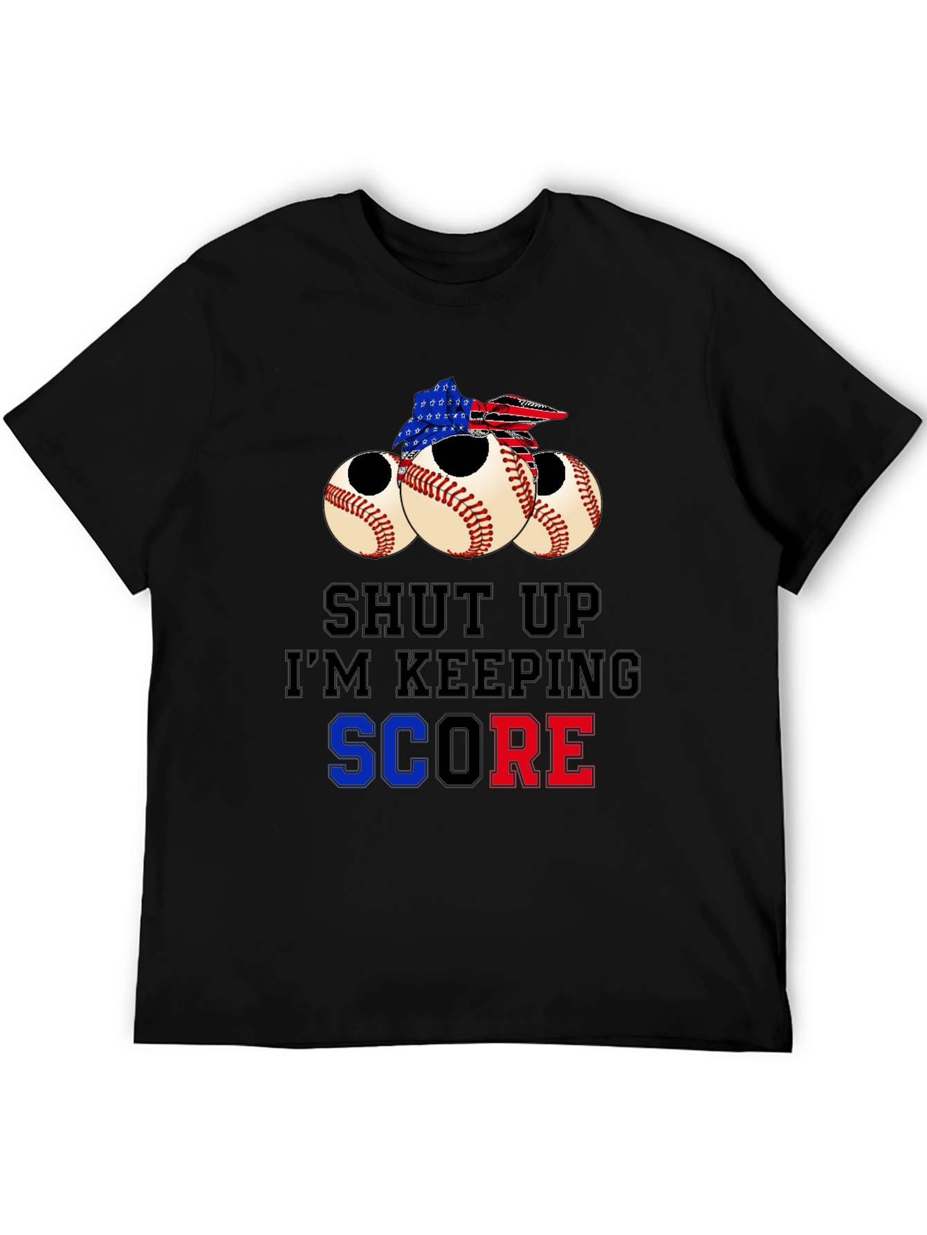 Patriotic Baseball Fan T-Shirt - Shut Up Im Keeping Score