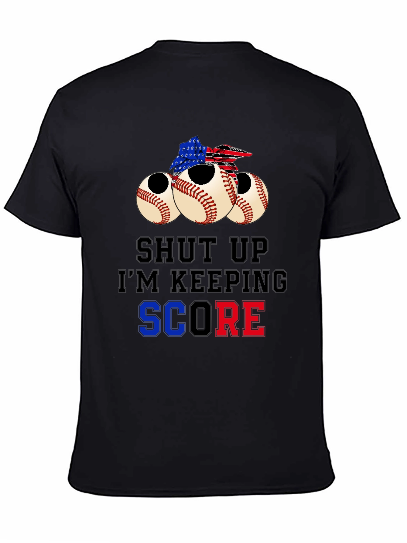 Patriotic Baseball Fan T-Shirt - Shut Up Im Keeping Score