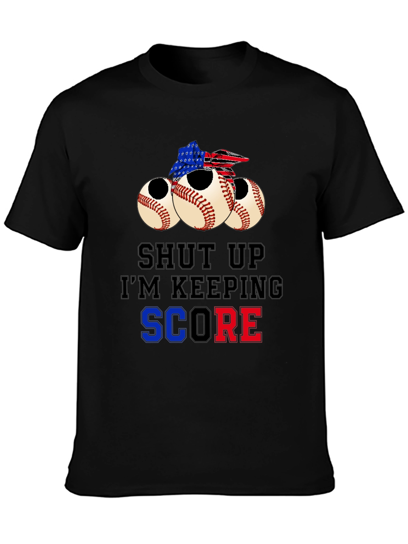 Patriotic Baseball Fan T-Shirt - Shut Up Im Keeping Score