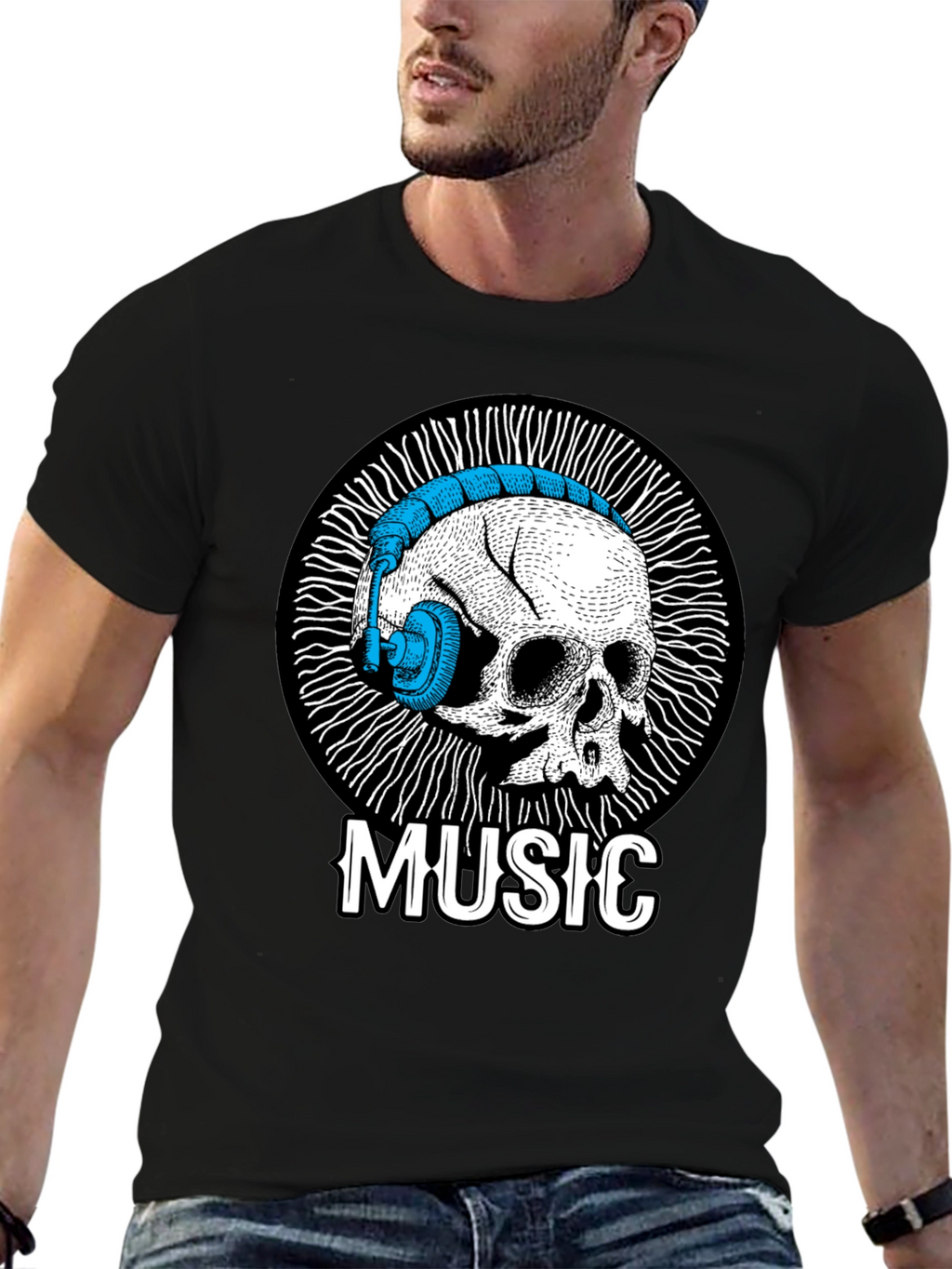 Skull Music T-Shirt - Unique Graphic Tee