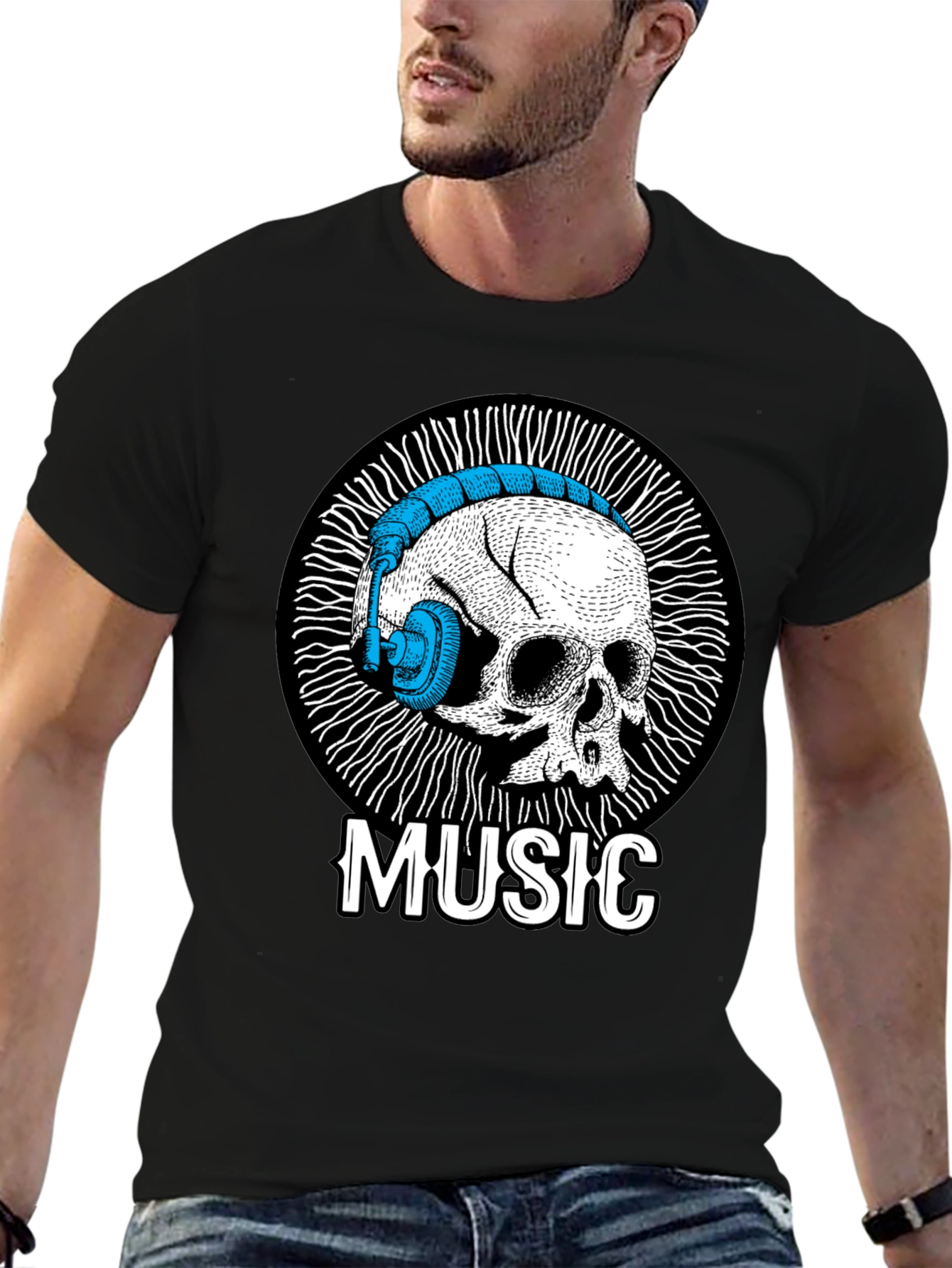 Skull Music T-Shirt - Unique Graphic Tee