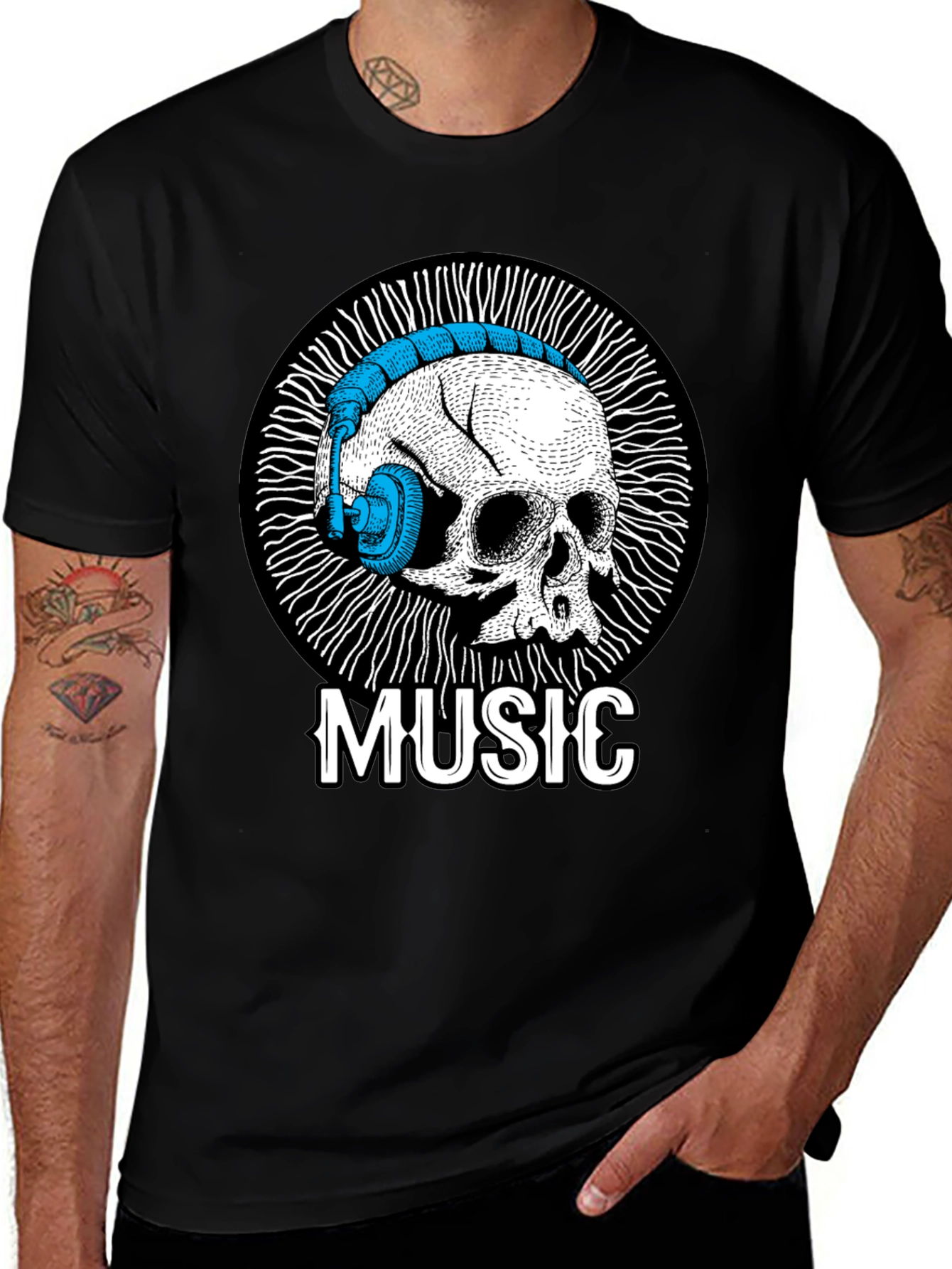 Skull Music T-Shirt - Unique Graphic Tee