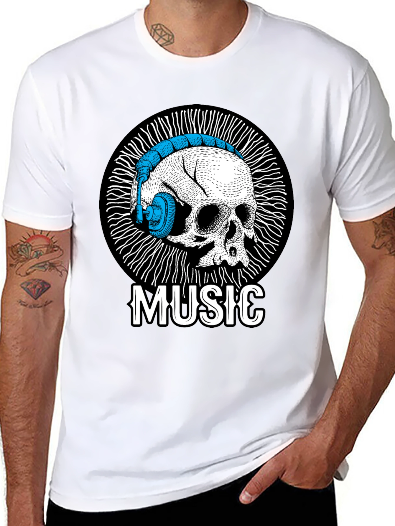 Skull Music T-Shirt - Unique Graphic Tee