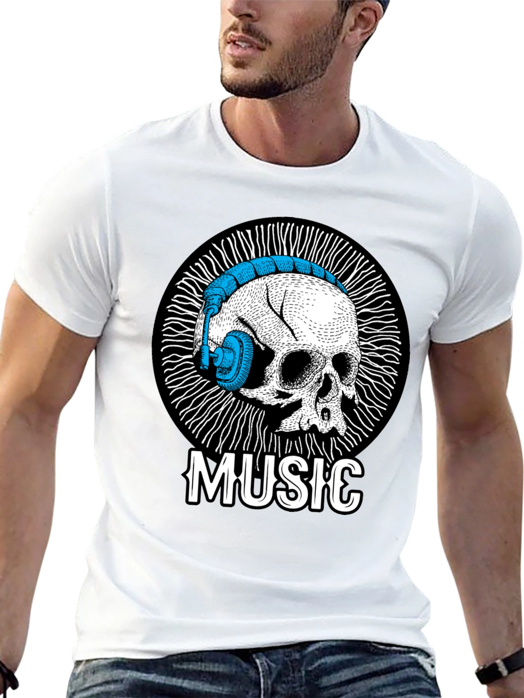 Skull Music T-Shirt - Unique Graphic Tee