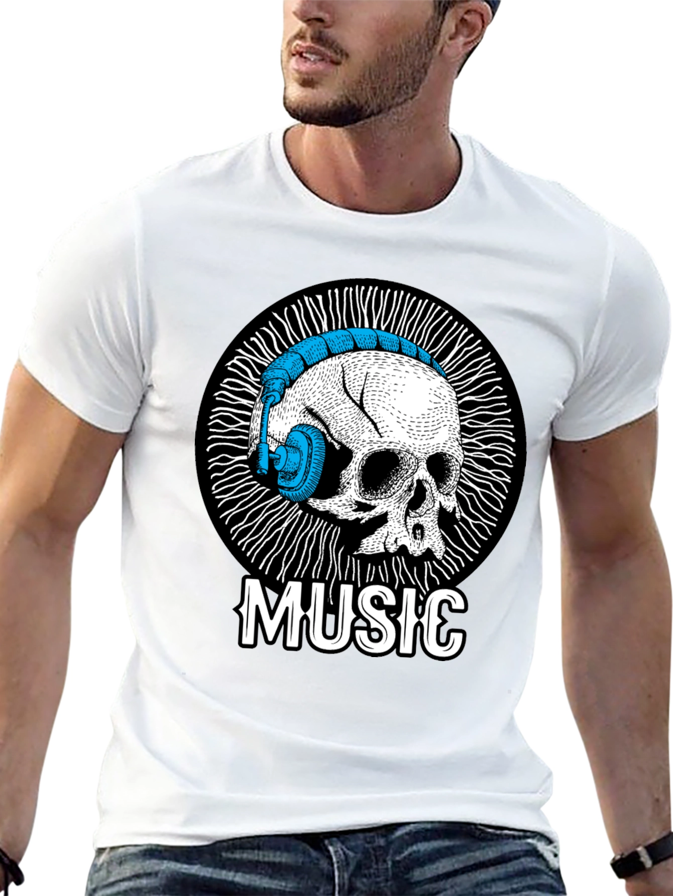 Skull Music T-Shirt - Unique Graphic Tee