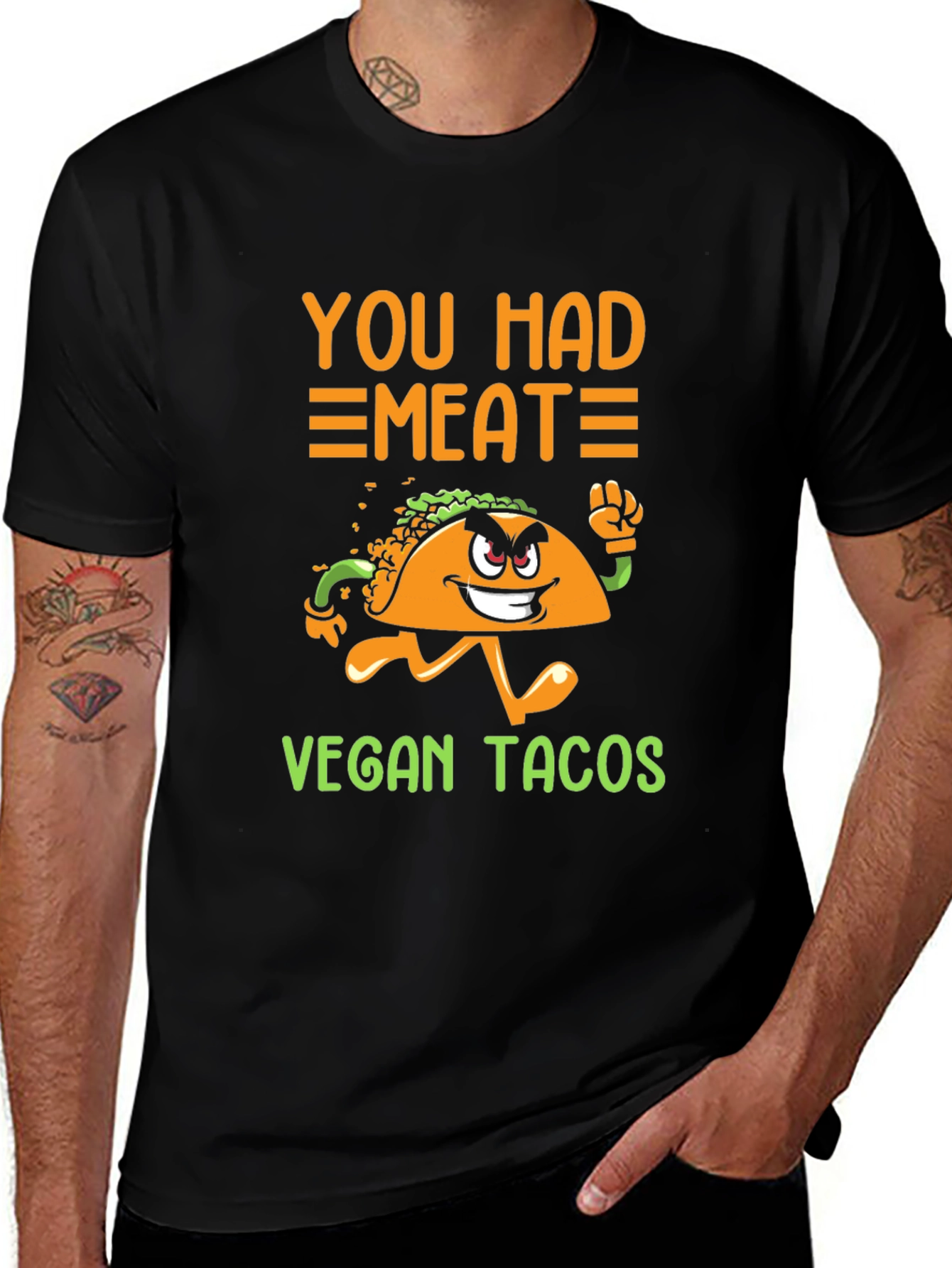 Vegan Tacos Graphic Tee - You Had Me At Meat