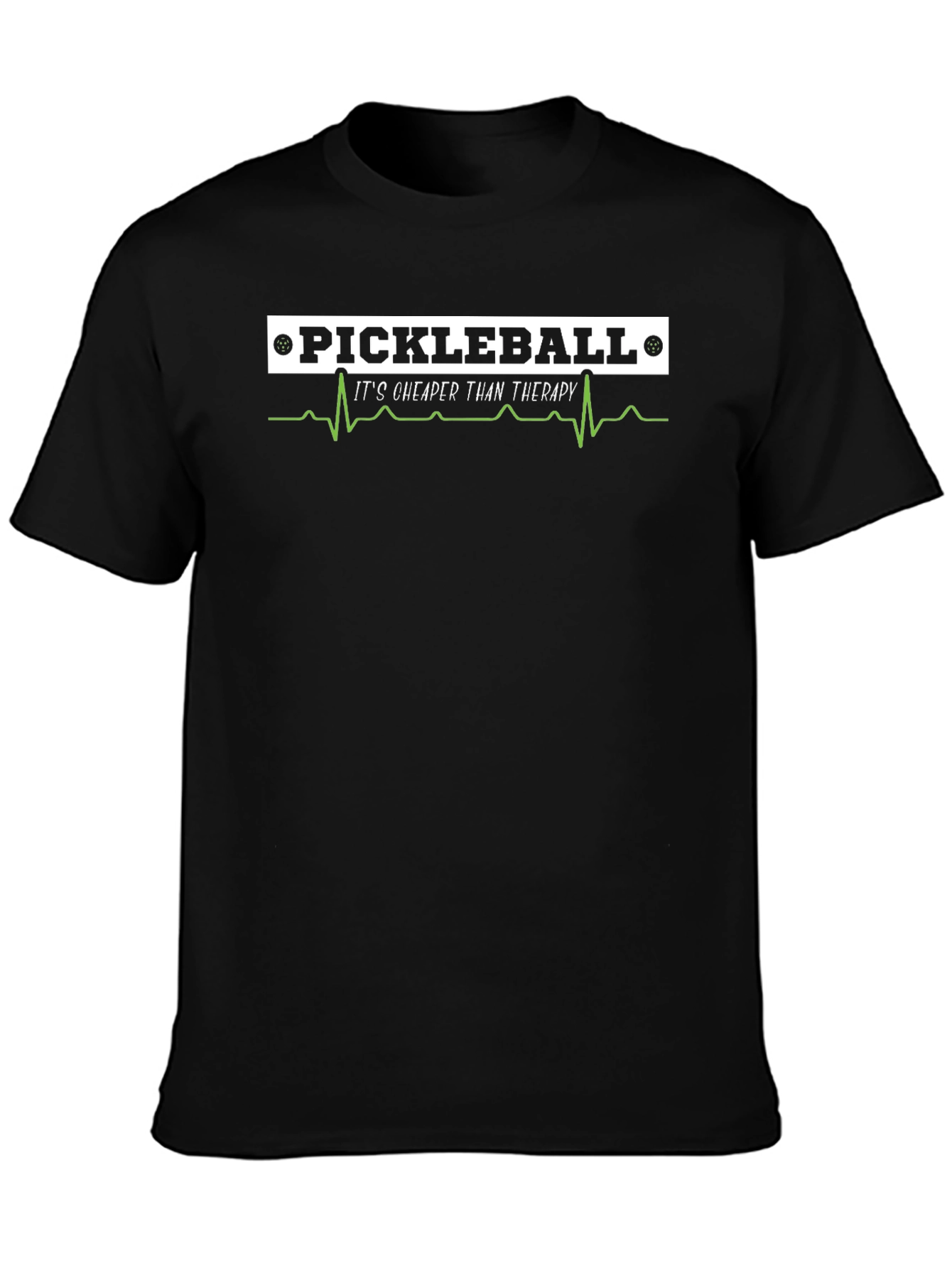Pickleball Therapy Black T-Shirt