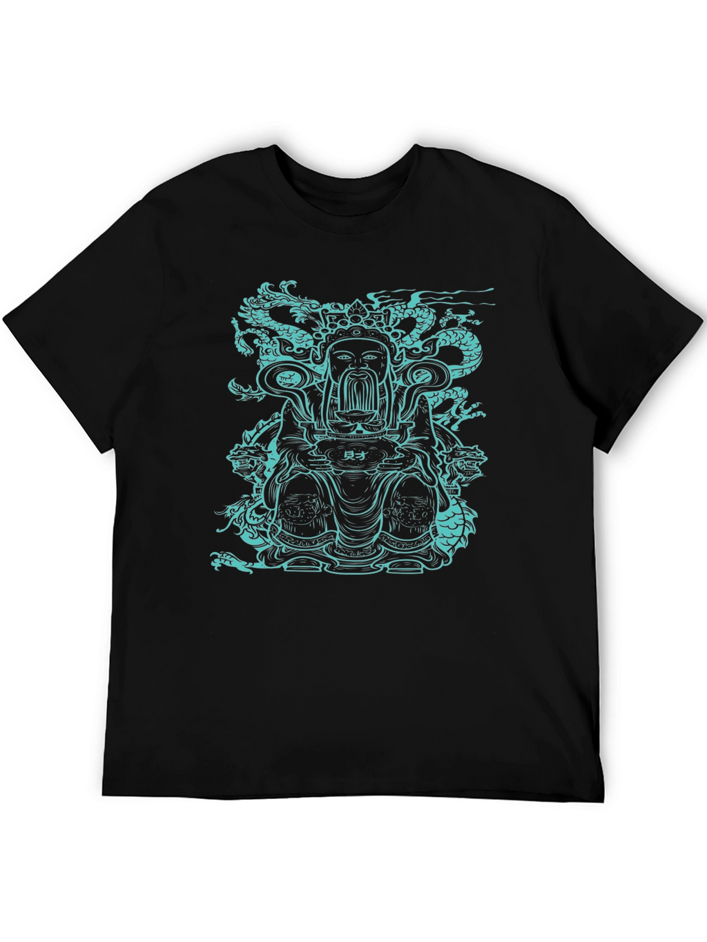 Dragon God Graphic Tee - Black Cotton T-Shirt