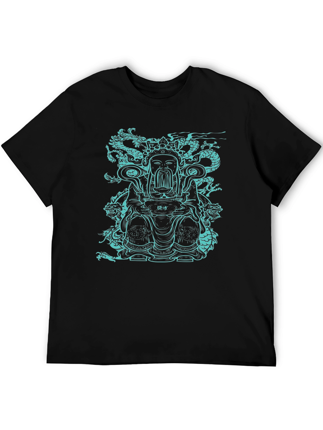Dragon God Graphic Tee - Black Cotton T-Shirt