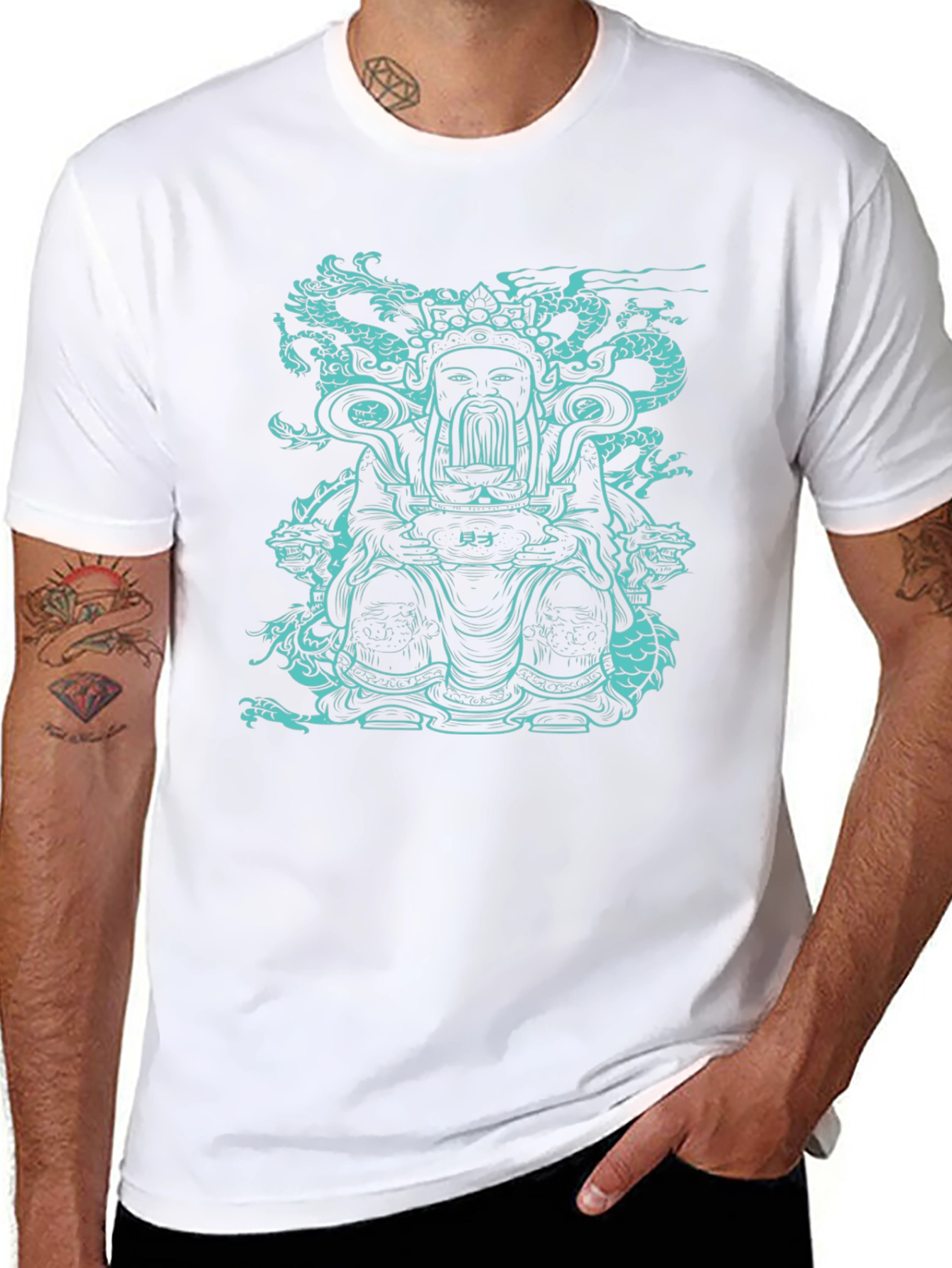 Dragon God Graphic Tee - Black Cotton T-Shirt