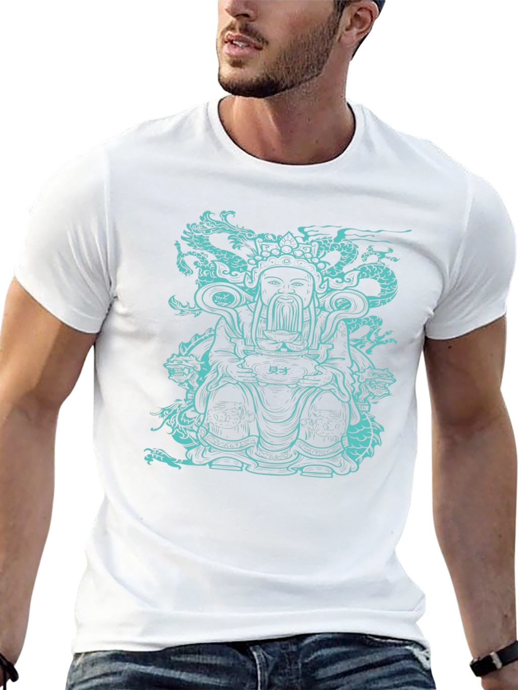 Dragon God Graphic Tee - Black Cotton T-Shirt