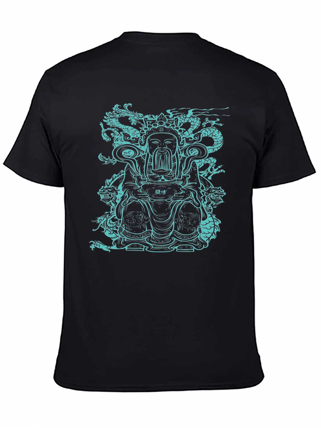 Dragon God Graphic Tee - Black Cotton T-Shirt