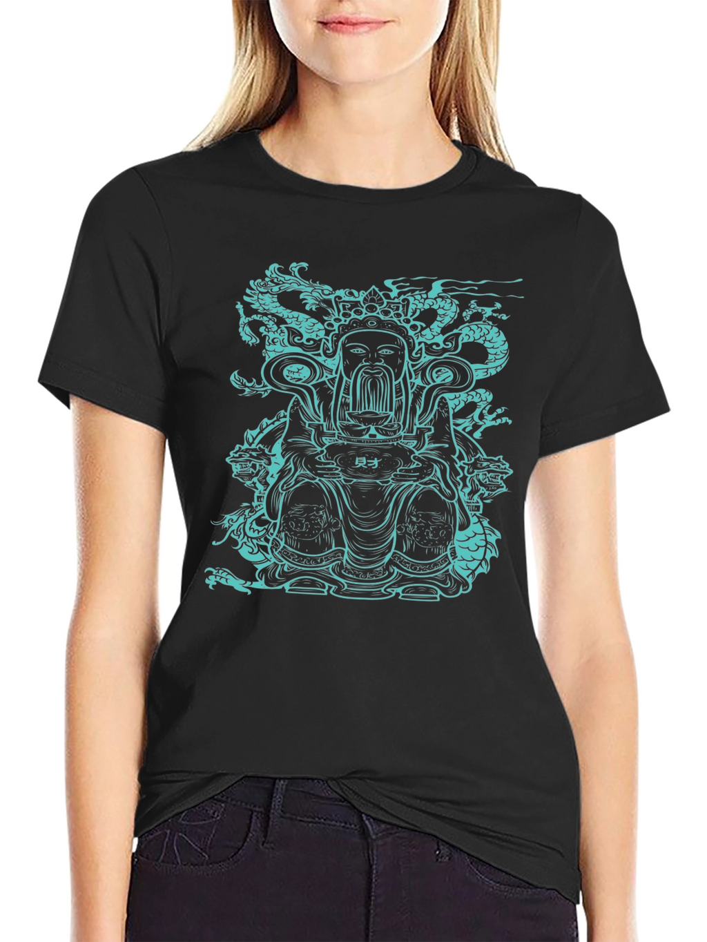 Dragon God Graphic Tee - Black Cotton T-Shirt