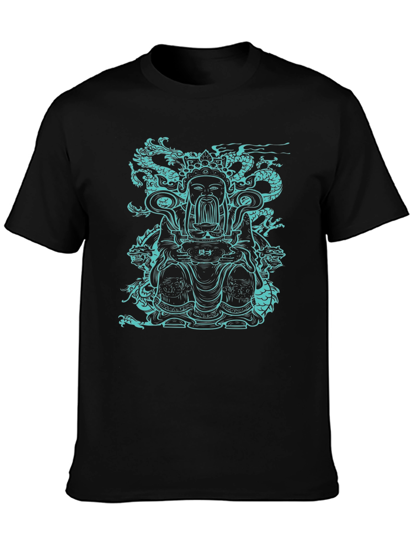 Dragon God Graphic Tee - Black Cotton T-Shirt