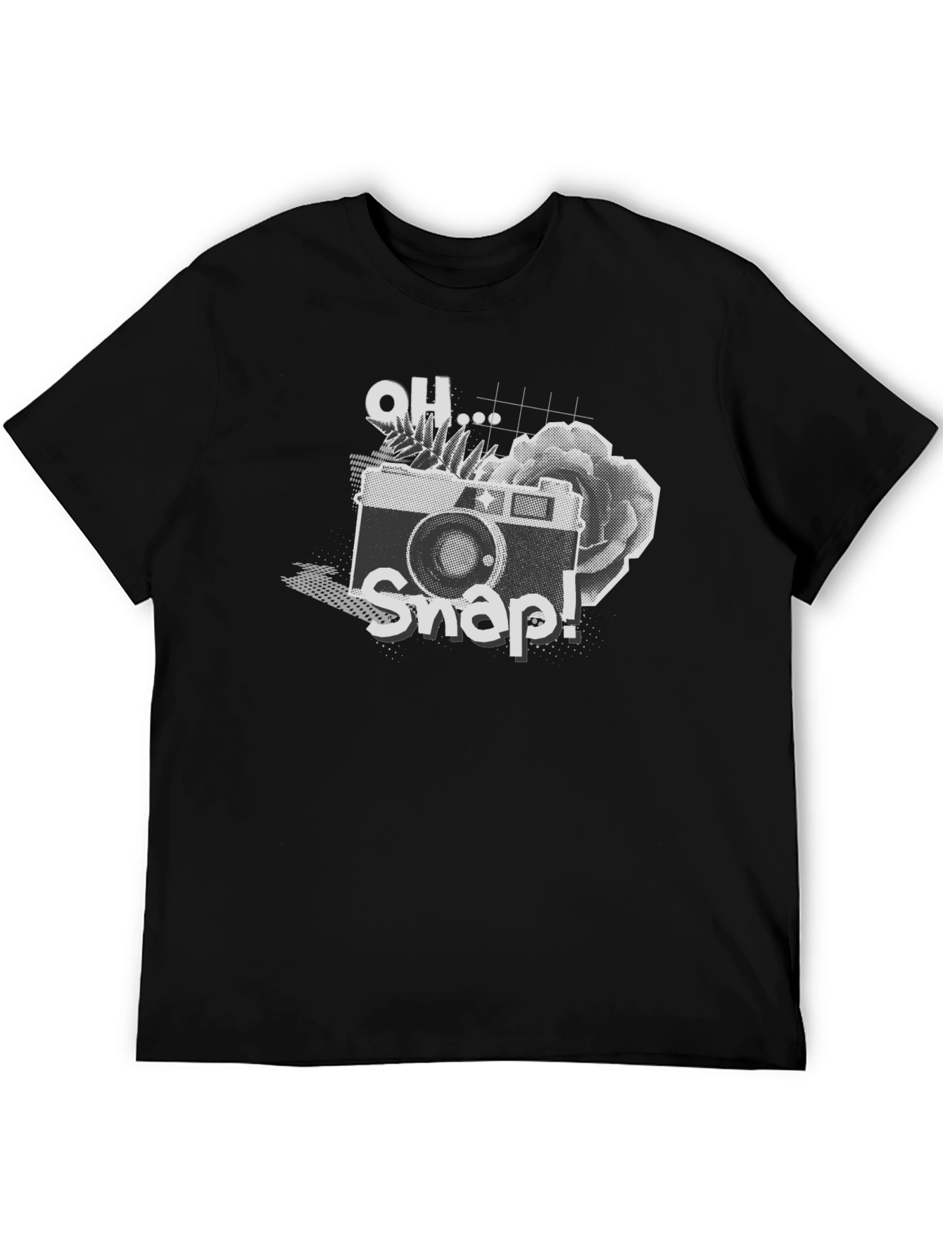 Oh Snap! Camera Graphic Tee - Black Cotton Shirt
