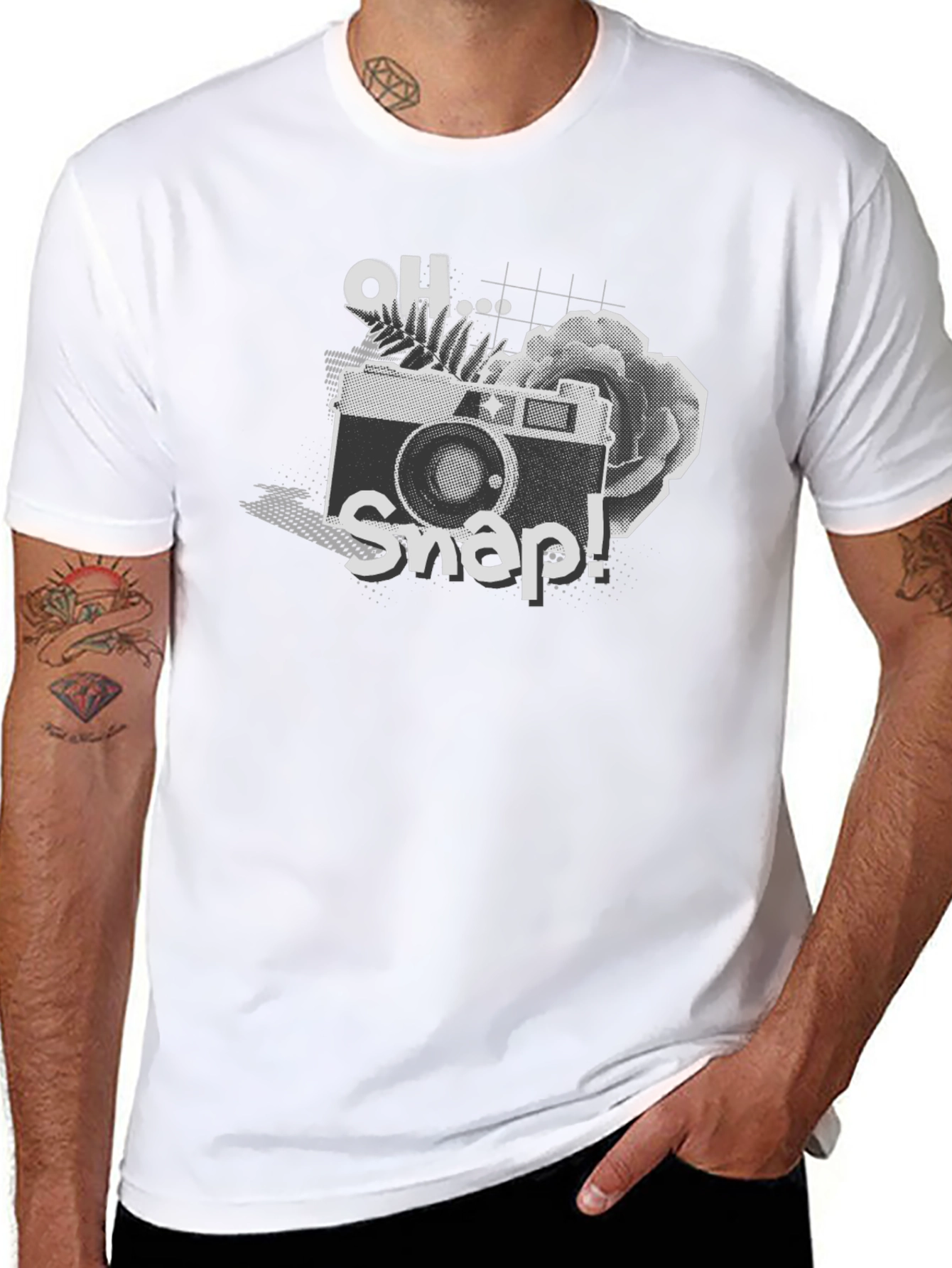 Oh Snap! Camera Graphic Tee - Black Cotton Shirt