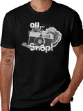 Oh Snap! Camera Graphic Tee - Black Cotton Shirt