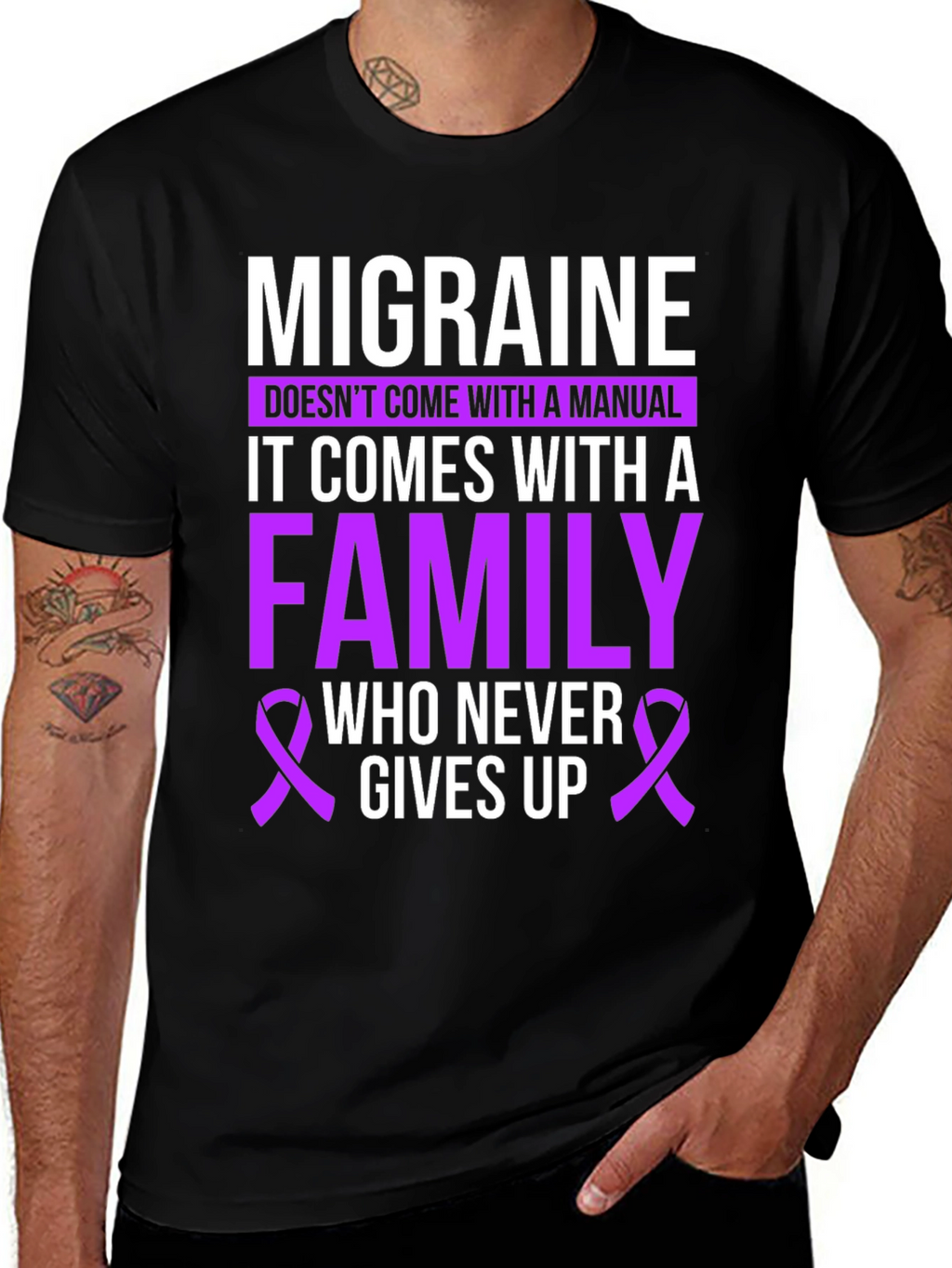 Migraine Awareness T-Shirt - Family Support Design