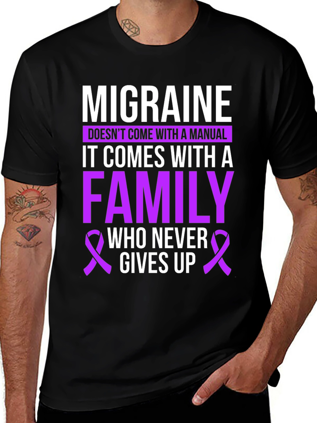 Migraine Awareness T-Shirt - Family Support Design