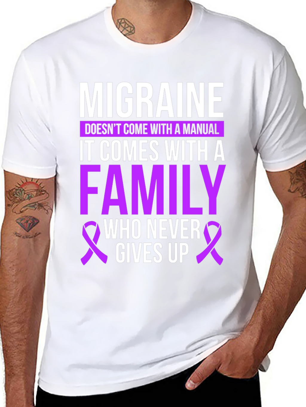 Migraine Awareness T-Shirt - Family Support Design