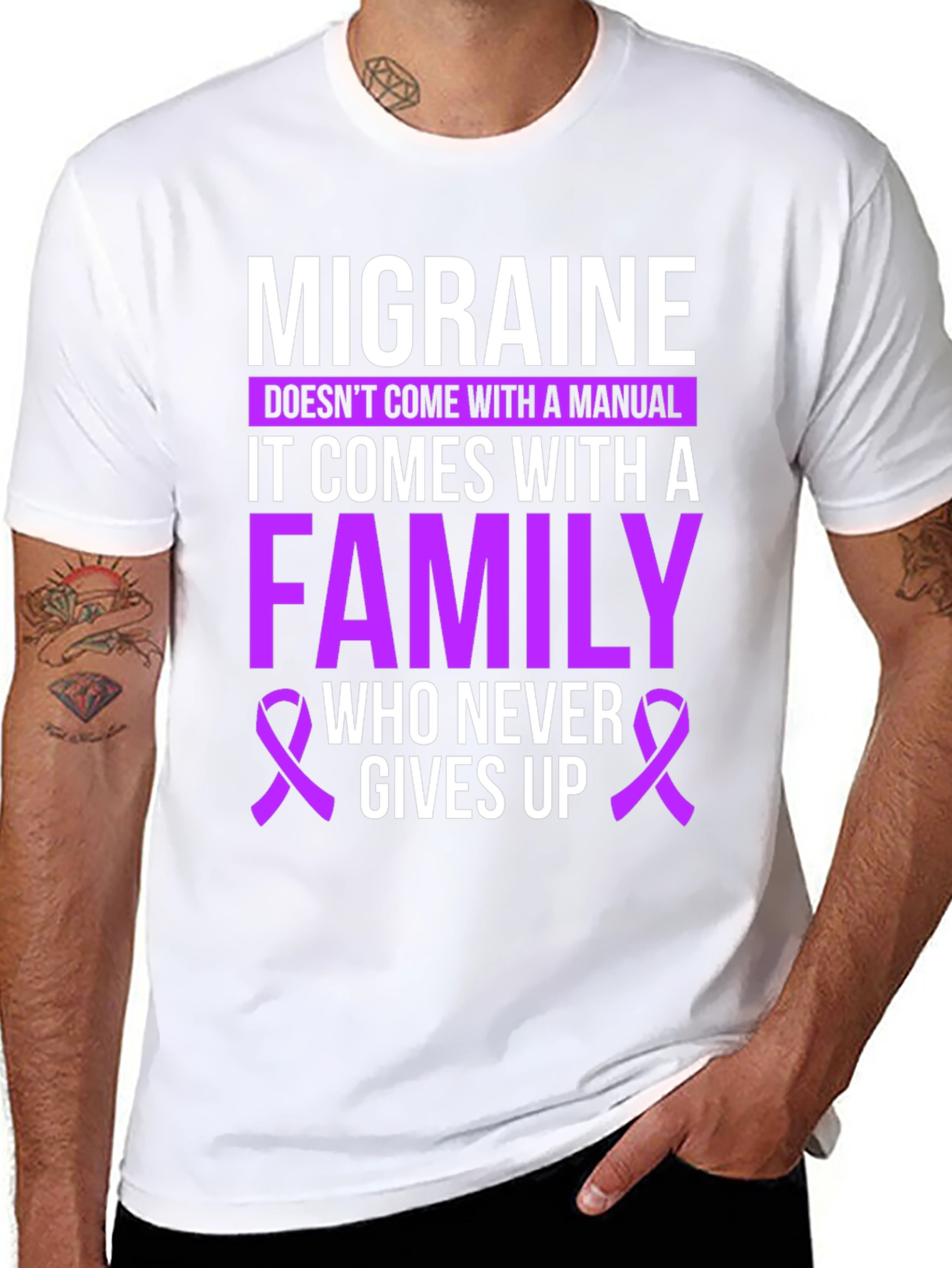 Migraine Awareness T-Shirt - Family Support Design
