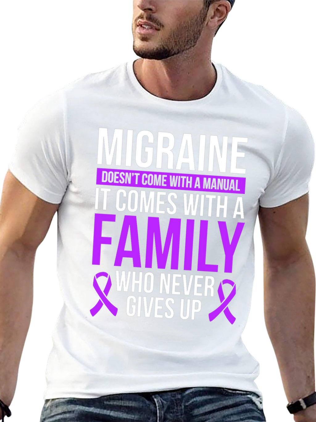Migraine Awareness T-Shirt - Family Support Design