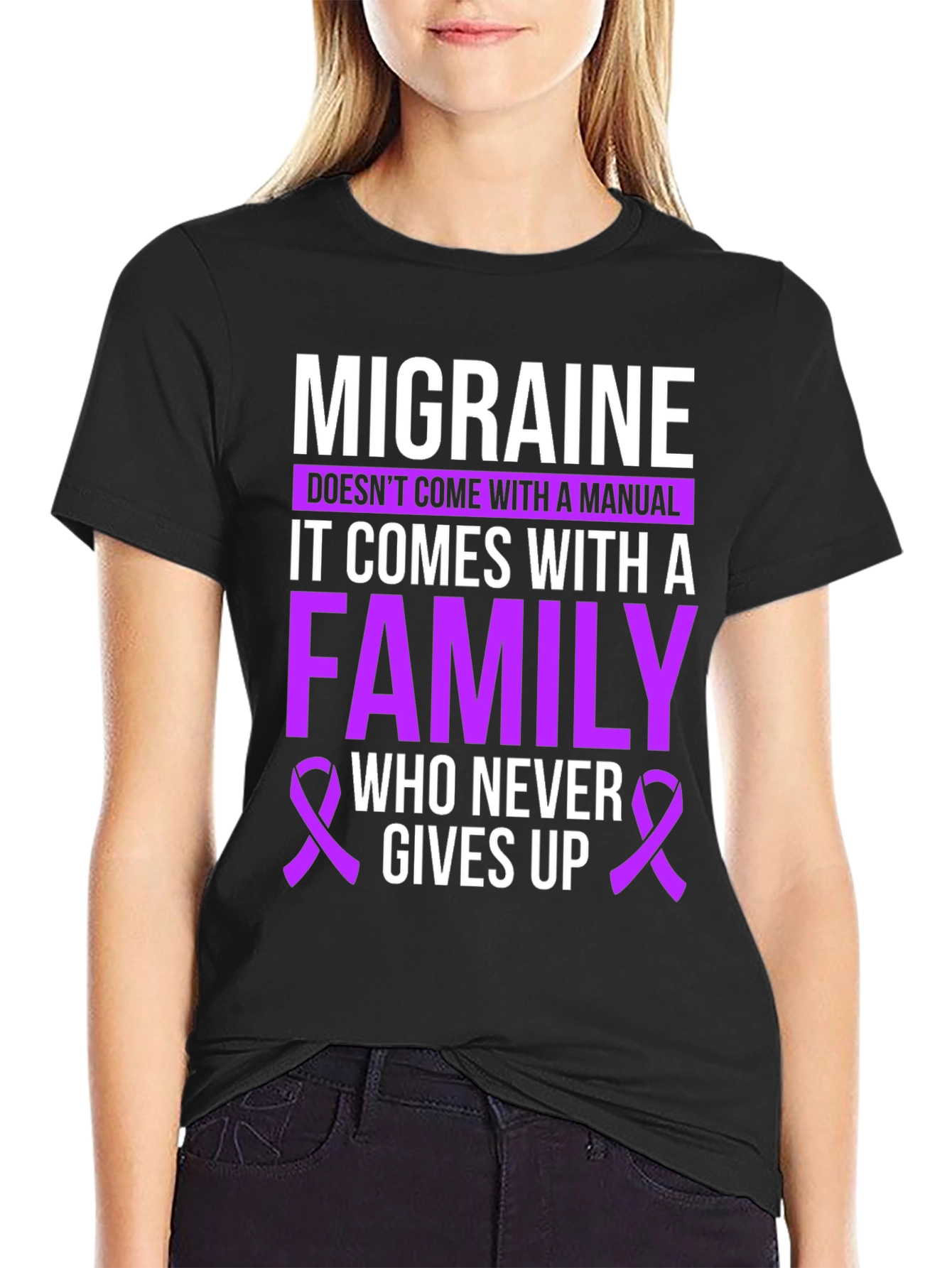 Migraine Awareness T-Shirt - Family Support Design