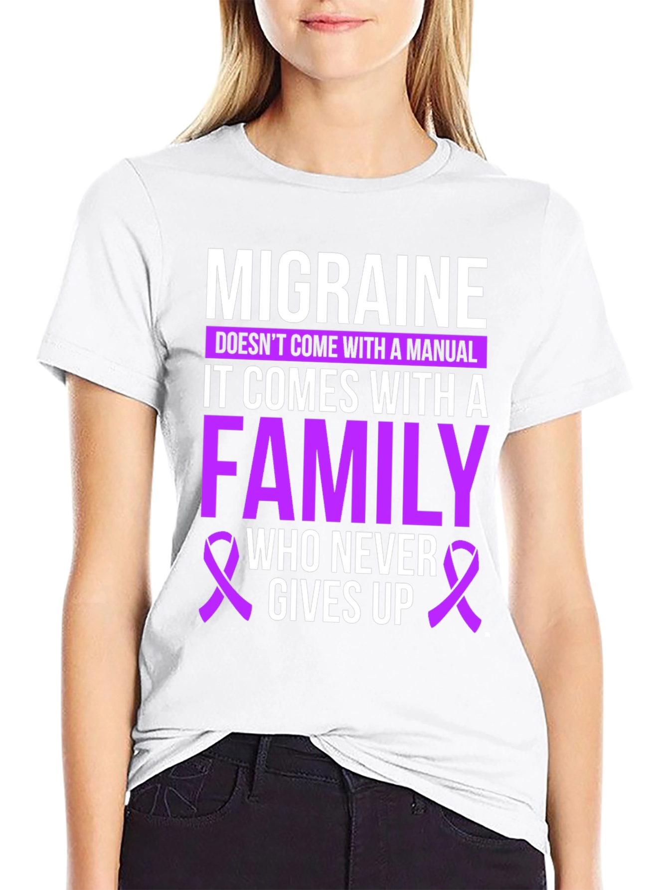 Migraine Awareness T-Shirt - Family Support Design